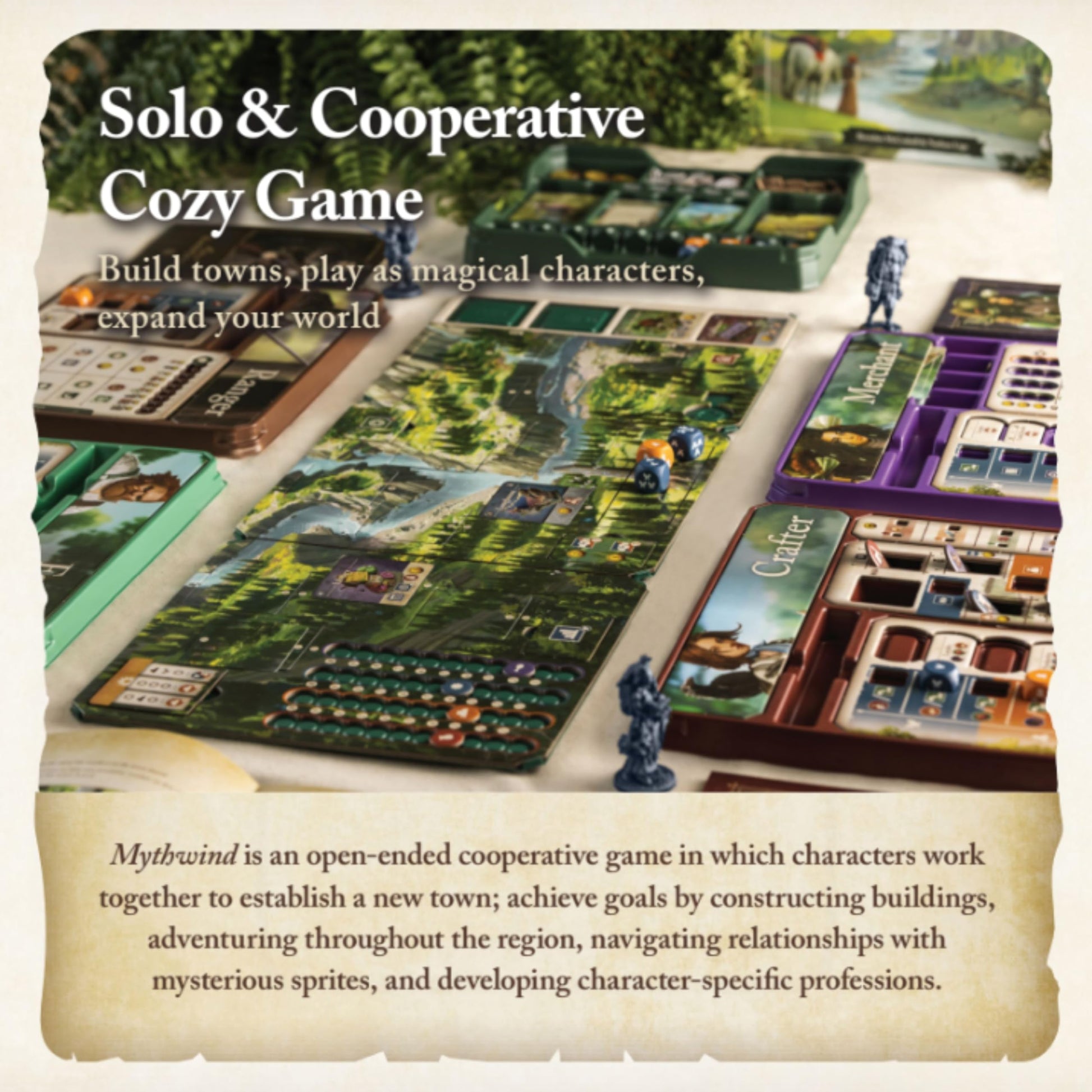 Mythwind Board Game - Cooperative & Solo Cozy Village-Building Adventure in a Magical Valley, 1-4 Players, 30-60 Minute Story-Driven Sessions