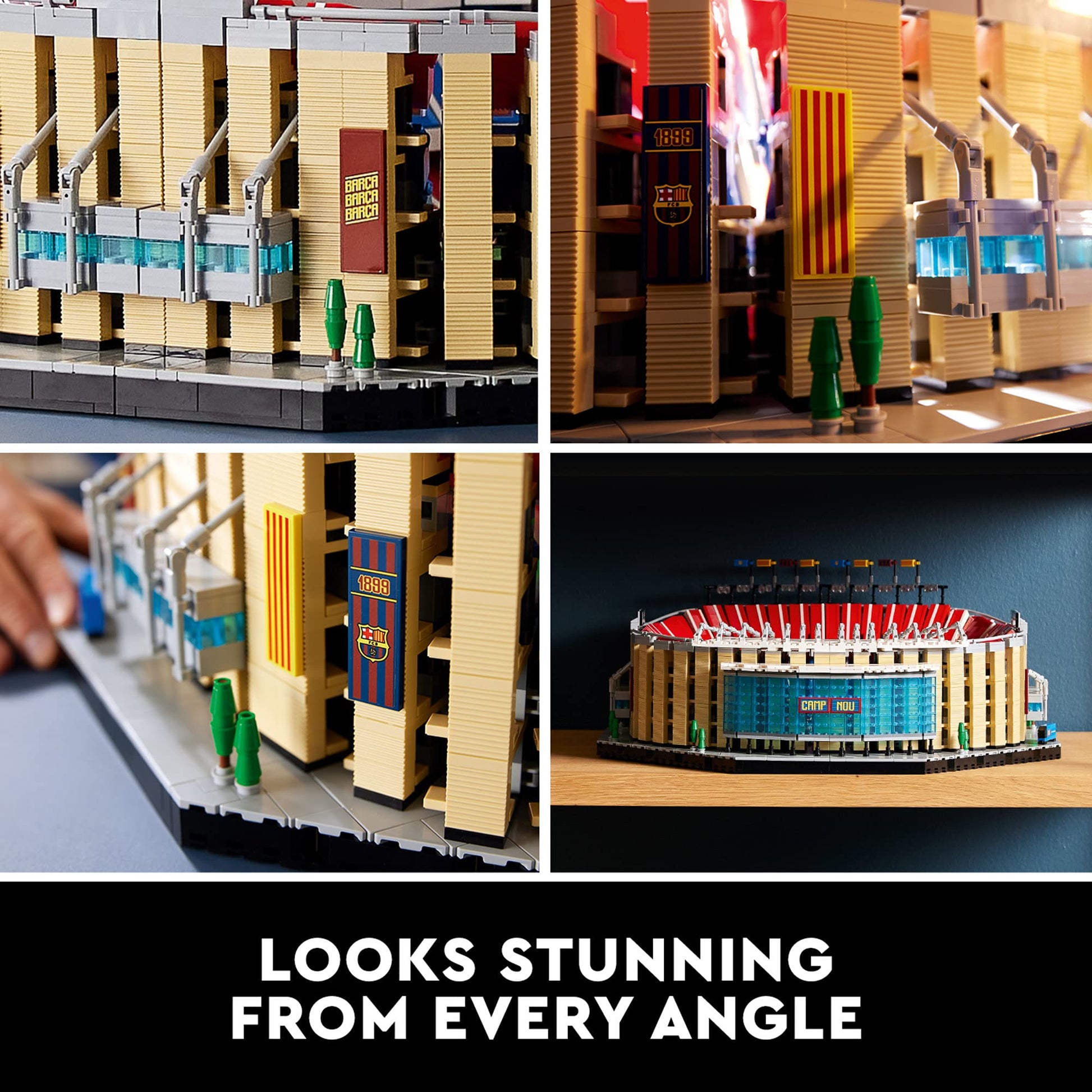 LEGO Icons Camp NOU - FC Barcelona Soccer Stadium 10284 Model Building Kit, Large Construction Set for Adults, Gift Idea