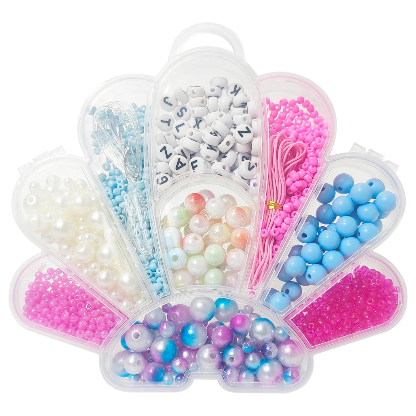 LUV HER Beading Kits - Necklace Making Kit & DIY Friendship Bracelet Kit for Girls - Includes 60x 6mm Verbiage, 8mm Pearl Beads & More - Jewelry