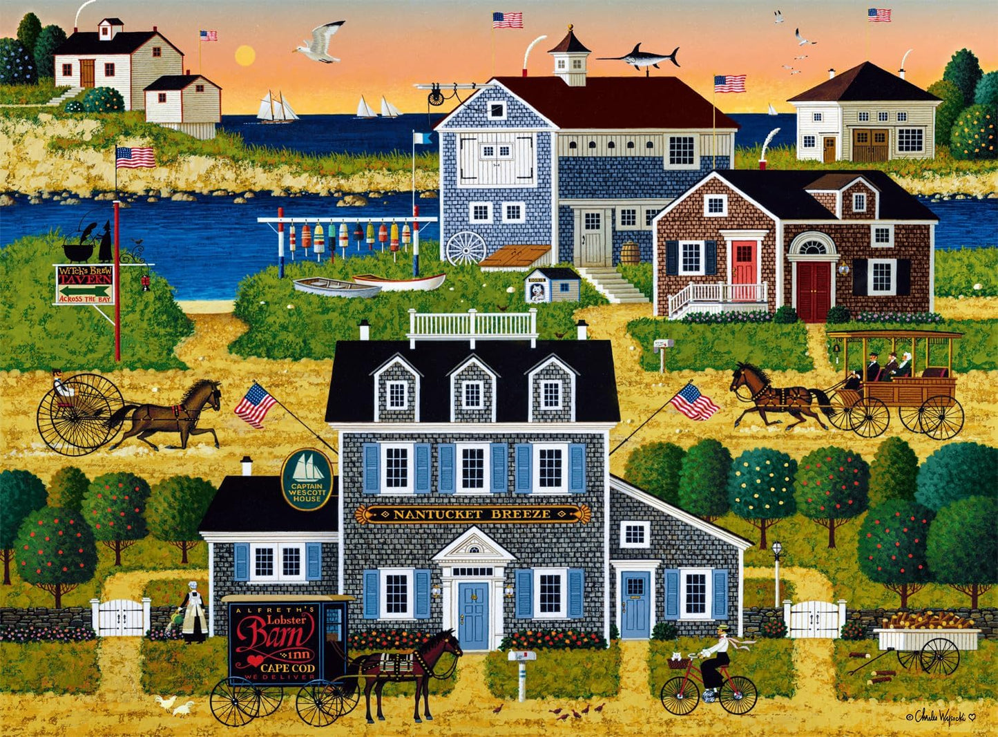 Buffalo Games - Charles Wysocki Witch's Bay - 1000 Piece Puzzle for Adults