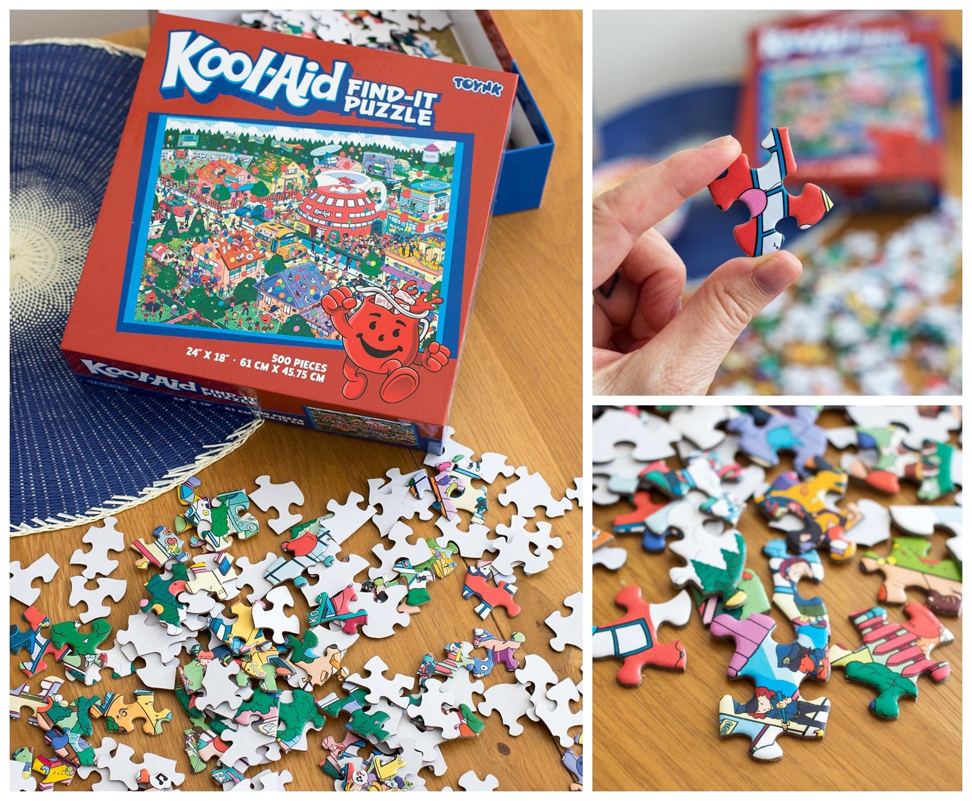 Kool-Aid Man Find-It 500 Piece Jigsaw Puzzle for Adults and Kids | Interactive Brain Teaser, Educational Toys & Games, Quarantine Gift Ideas | 24 x 18