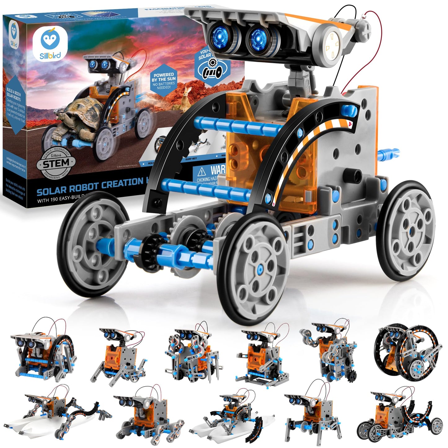 Sillbird 12-in-1 Solar Robot Building Kit STEM Gift for Boys Ages 8-13