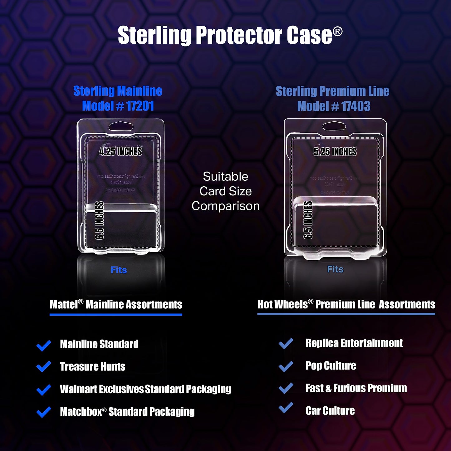 Sterling Protector Case Premium Line 10 Pack Model 17403 Card Size 6.5x5.25