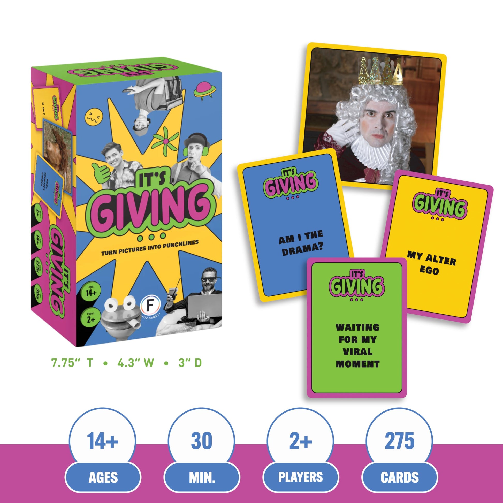 It's Giving Party Game - The Ultimate Image Captioning Card Game for Endless Laughs with Quick Rounds and Hilarious Twists, Ages 14+, 2+ Players, 30