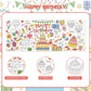 Hayfige Happy Birthday Giant Coloring Tablecloth Poster for Kids - 30 x 72 Inch Versatile Birthday Activity Paper Banner Poster Table Cover Crafts