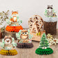 10-Piece Woodland Baby Shower Honeycomb Centerpieces with Welcome Baby Banner - Forest Animals Table Decorations for Baby Shower, Gender Reveal