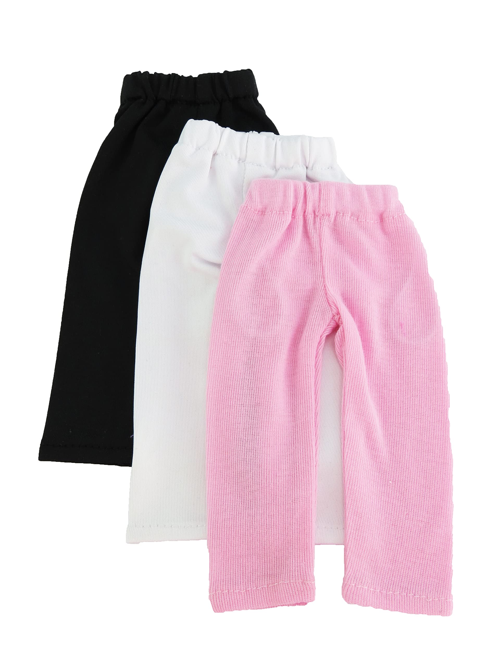 American Fashion World Pink, Black, and White Leggings for 14-Inch Dolls | 3 Pack | Premium Quality & Trendy Design | Dolls Clothes | Outfit Fashions