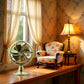 Brass Table Fan Dollhouse Decoration Accessories, 1:12 Dollhouse Miniature Scene Model Table Fan (30 x 43 mm)