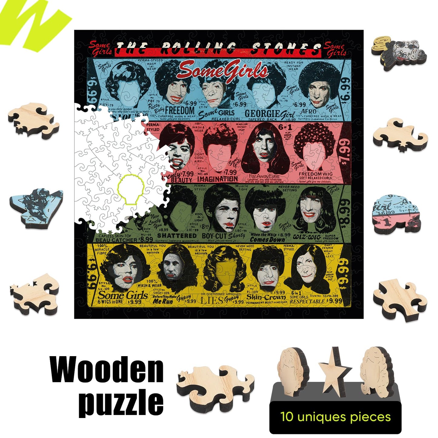 WOODLUX The Rolling Stones Wooden Jigsaw Puzzle-SomeGirls 300Pcs DecorGift