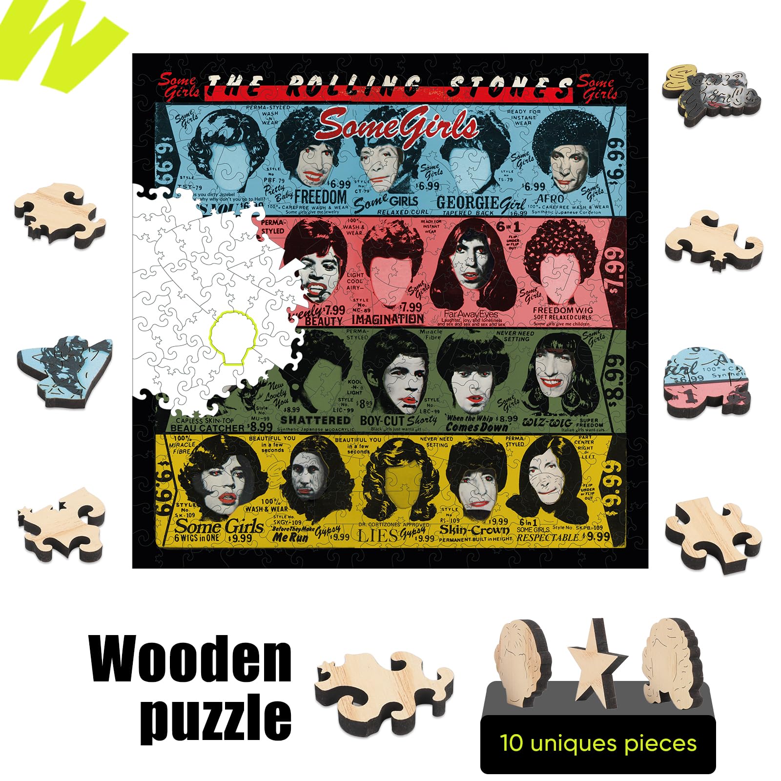 WOODLUX The Rolling Stones Wooden Jigsaw Puzzle-SomeGirls 300Pcs DecorGift