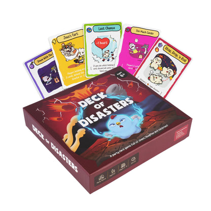 DECK OF DISASTERS Fun Party Card Games | Easy to Learn Family Board Game for Adults, Teens and Kids Ages 8+, 2-6 Players | Fast-Paced Elimination Game