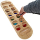 WE Games Classic Mancala Board Game 22 inch, Large Natural Wood Board with Assorted Glass Mancala Stones, African Stone Game, Table Top Décor