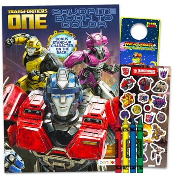 Transformers One Coloring Book Set - Bundle with Activity Book Featuring Optimus Prime Plus Stickers, Crayons, More | Transformers Coloring Set