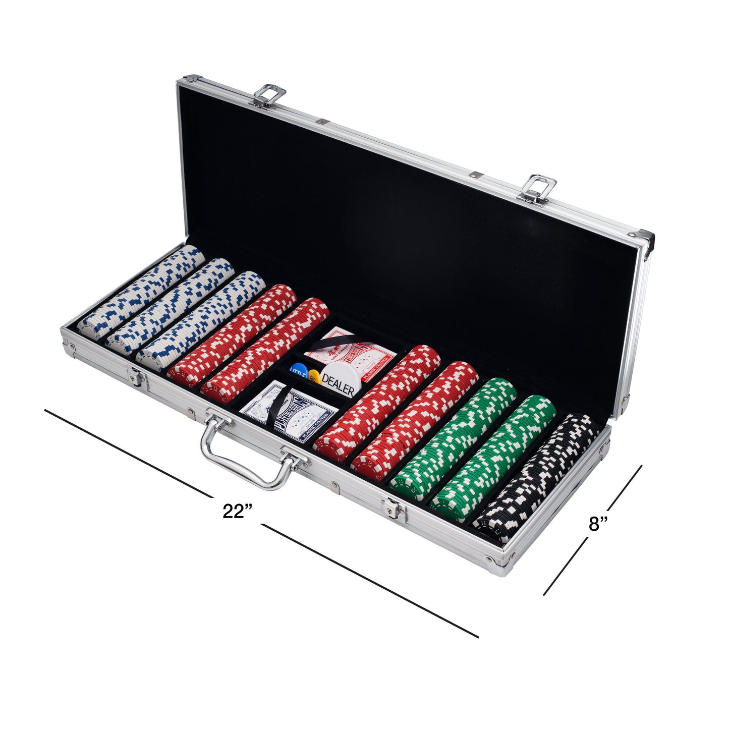 Poker Chip Set - 11.5g Poker Set with Cards, Buttons, Carrying Case, and 500 Chips for Texas Hold'em and Blackjack Games by Trademark Poker