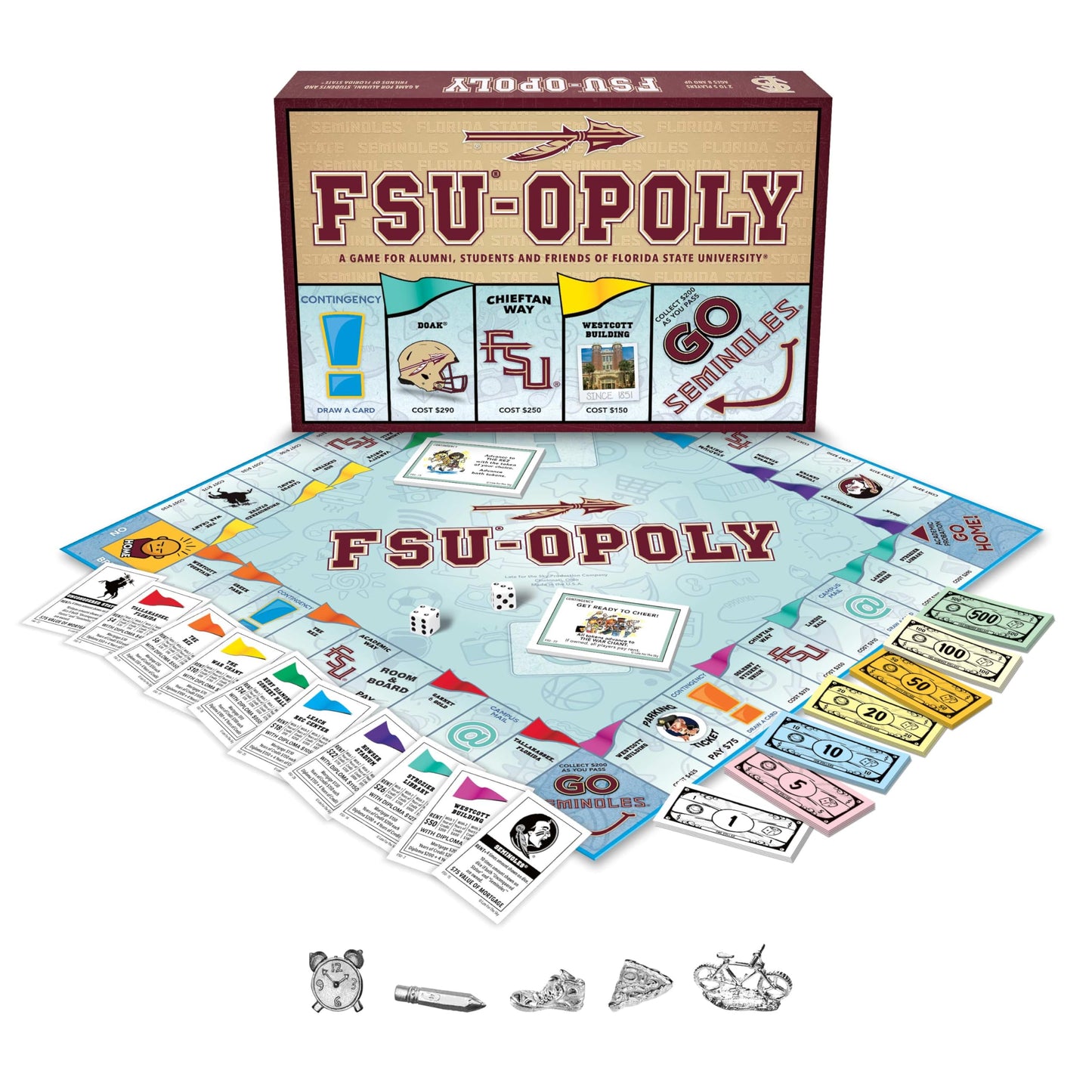 Late for The Sky FSU-Opoly Florida State University Board Game, Family Strategy Game for 2-6 Players, Ages 8+, Campus Properties, Traditional or Fast