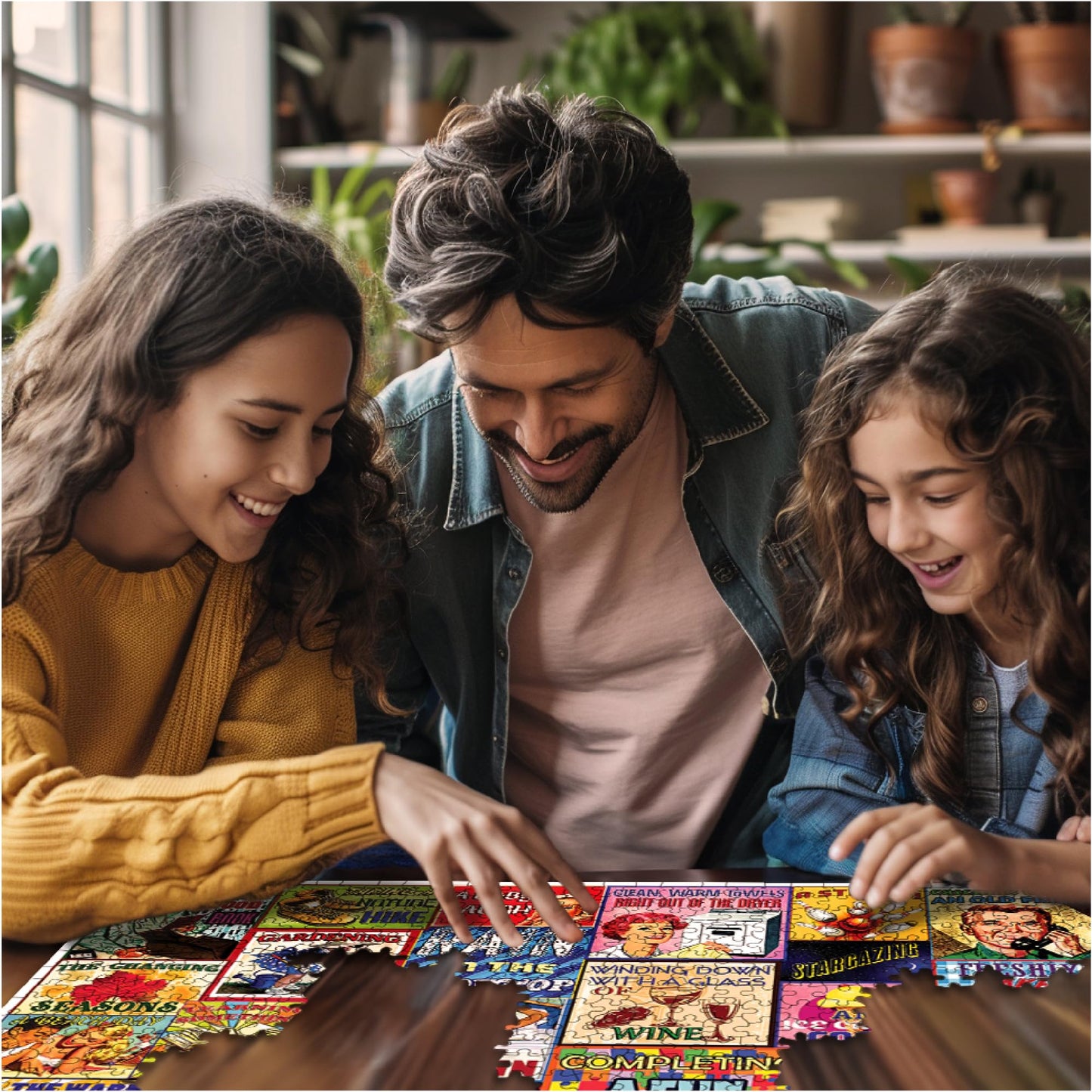 White Mountain 1000 Piece Jigsaw Puzzle Funny Collage, Simple Pleasures