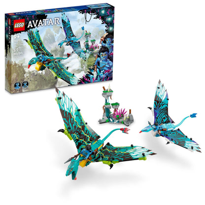 LEGO Avatar Jake & Neytiri First Banshee Flight 75572 Building Toys - Pandora Movie Inspired Set with 2 Banshee Figures, 2 Minifigures, Glow in The