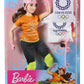 Barbie Olympic Games Tokyo 2020 Skateboarder Doll with Uniform, Tokyo 2020 Jacket, Medal, Skateboard, Wrist and Kneepads for Ages 3 and Up