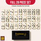 CHH Black/Cream Color Double 6 Jumbo Size Domino Tiles - Premium Set of 28 Ivory Dominoes - Classic Family Game in Cardboard Box