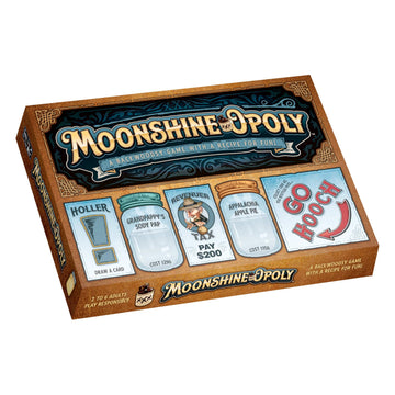 Late for The Sky Moonshine-OPOLY Board Game for Adults, Party Property Trading Game, 2-6 Players, Opoly Drinking Theme, Fast 1-Hour or Classic Play