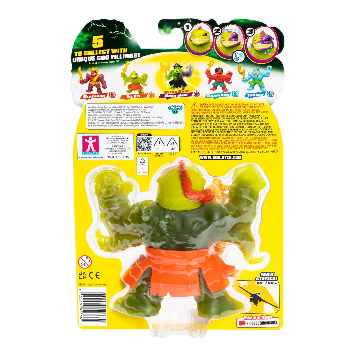 Heroes of Goo Jit Zu Cursed Goo Sea | Super Stretchy, Goo Filled Toy Ill EEL Action Figure Hero Pack | with Color Changing Face That Reveals His Curse