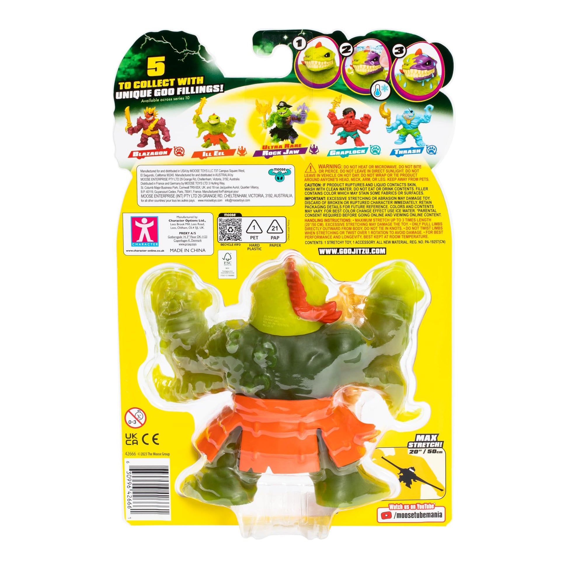 Heroes of Goo Jit Zu Cursed Goo Sea | Super Stretchy, Goo Filled Toy Ill EEL Action Figure Hero Pack | with Color Changing Face That Reveals His Curse