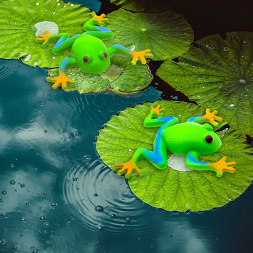 KIBBEH 2 Piece Frog Filling Set, Realistic Frog Simulation Frog Animal Model Soft Elastic Party TPR Tree Frog Sensory