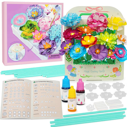 Paper Flower Science Kit, Paper Flower Crafts for Kids, Color Changing Flowers Bouquets DIY Arts & Crafts Set, Class Rewards Birthday Party Favors