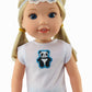 American Fashion World Blue Panda Pajamas for 14-Inch Dolls | 3 Piece | Premium Quality & Trendy Design | Dolls Clothes | Outfit Fashions for Dolls