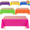 JOYIN 6 pcs Mexican Fiesta Tablecloth 54 x 108'' Party Plastic Tablecloth Striped Table Cover for Cinco De Mayo Decorations, Taco Night, Birthday