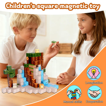 PenKooy 180PCS Magnetic Blocks Building Toys Set, Sensory Construction Toys Character Decor Toys Party Supplies Home Game