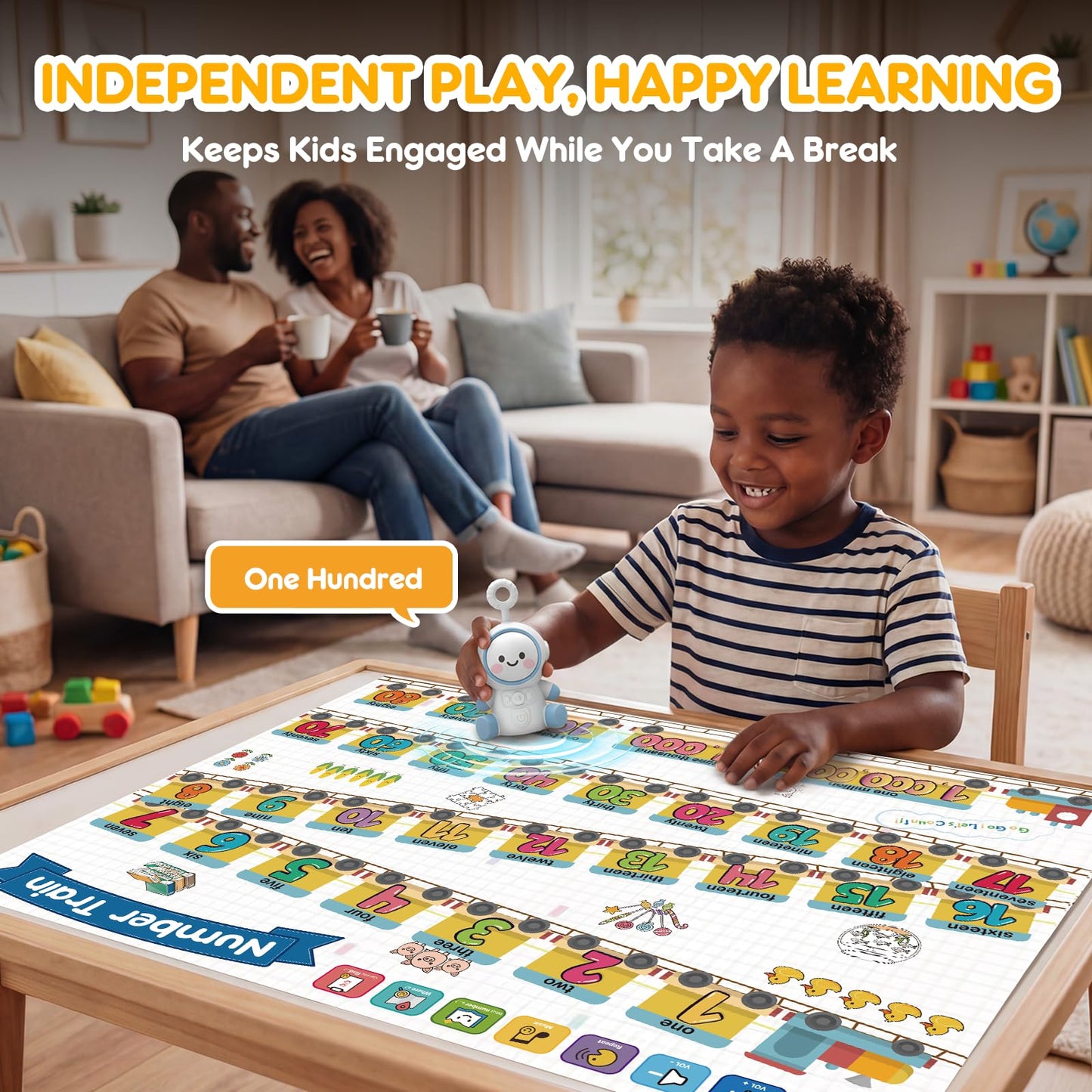 Interactive Learning Posters with Talking Astronaut Pen Tap to Learn ABCs Numbers Colors and Words Screen Free Educational Toy for Toddlers Ages 3