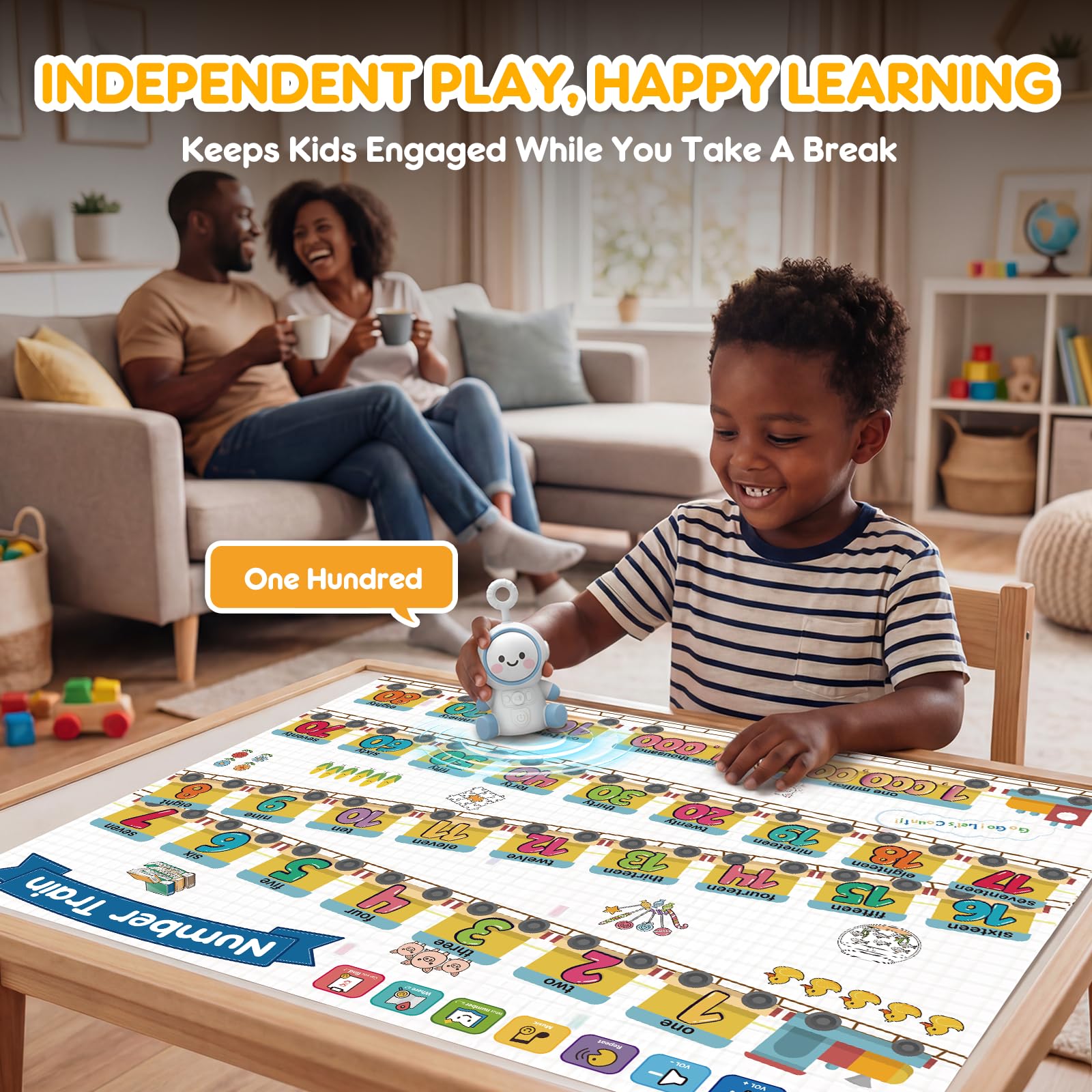 Interactive Learning Posters with Talking Astronaut Pen Tap to Learn ABCs Numbers Colors and Words Screen Free Educational Toy for Toddlers Ages 3