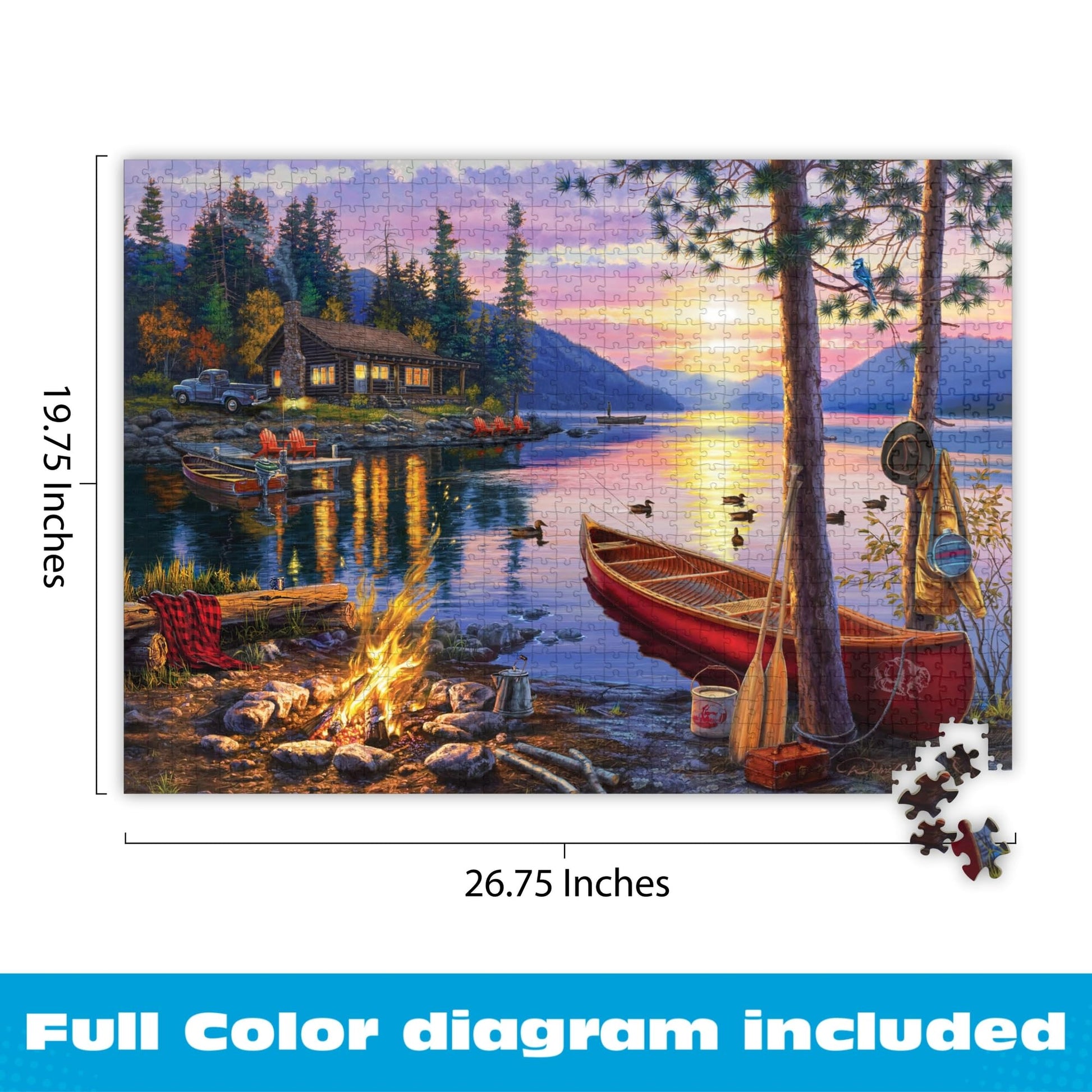 Buffalo Games - Darrell Bush Canoe Lake - 1000 Piece Puzzle for Adults