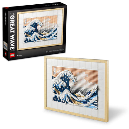 LEGO Art Hokusai - The Great Wave 31208, 3D Japanese Wall Art, Framed Ocean Canvas Picture for Home or Office Décor, Creative DIY Activity, Arts &
