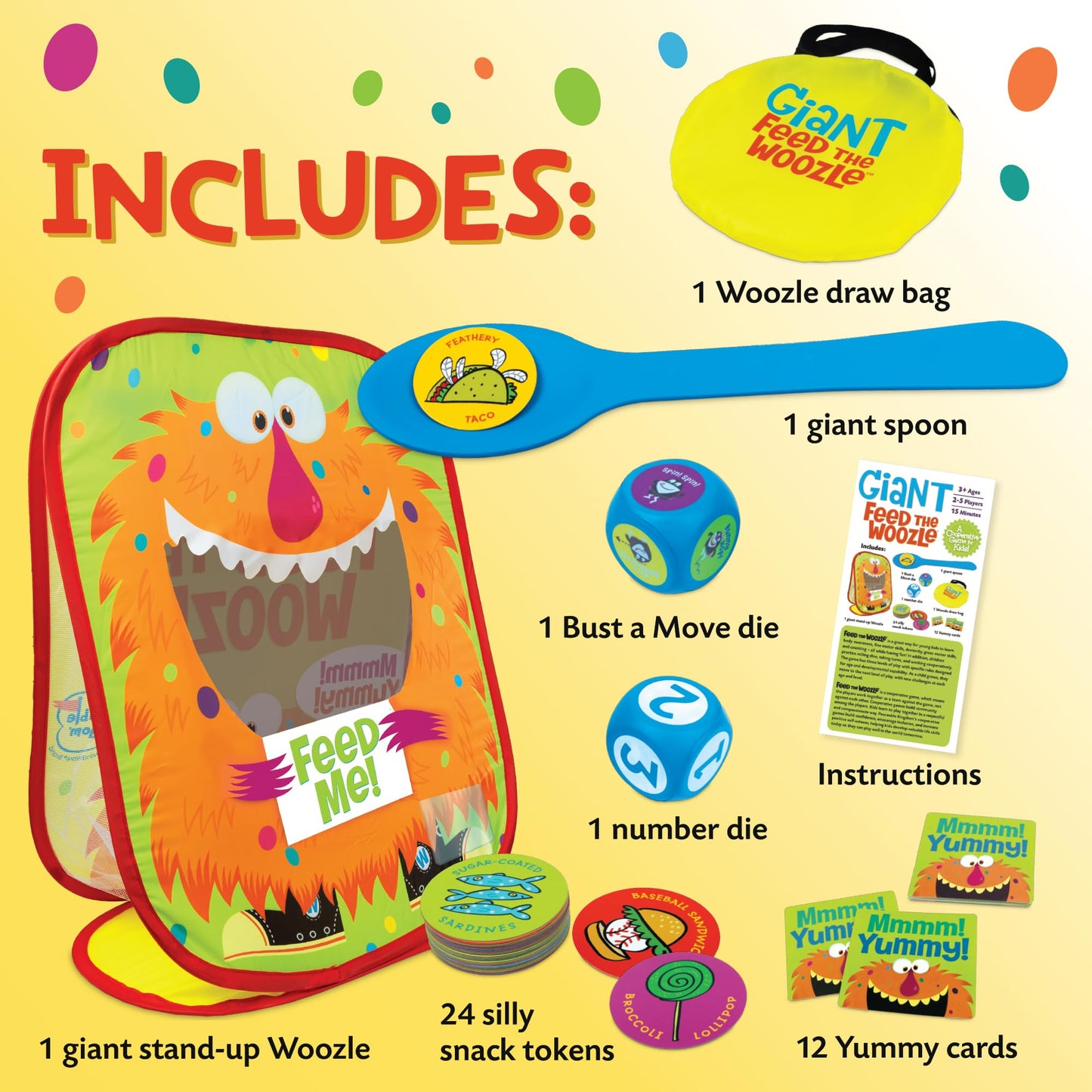 Peaceable Kingdom Giant Feed the Woozle Cooperative Game - Ages 3 and Up