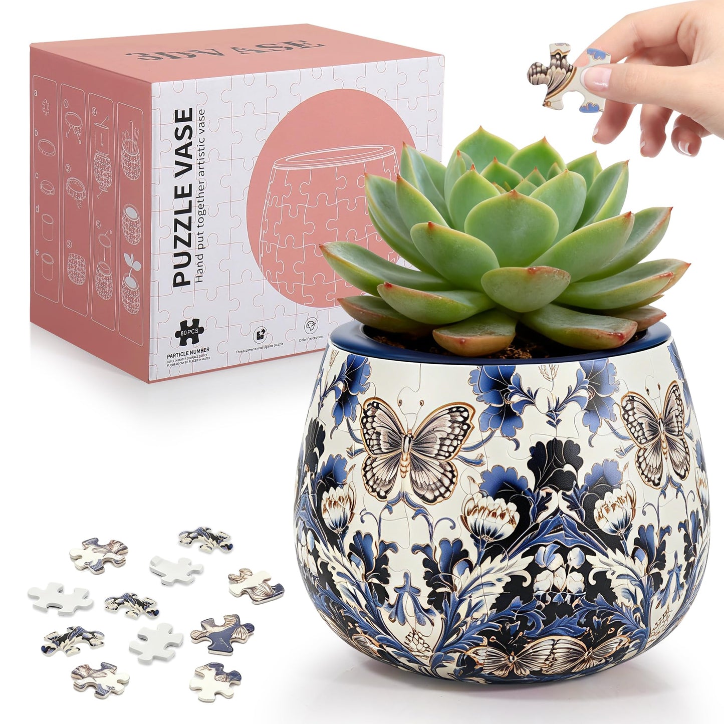 3D Puzzle Planter - No Glue Required UV Printing Unique 3D Puzzle Vase