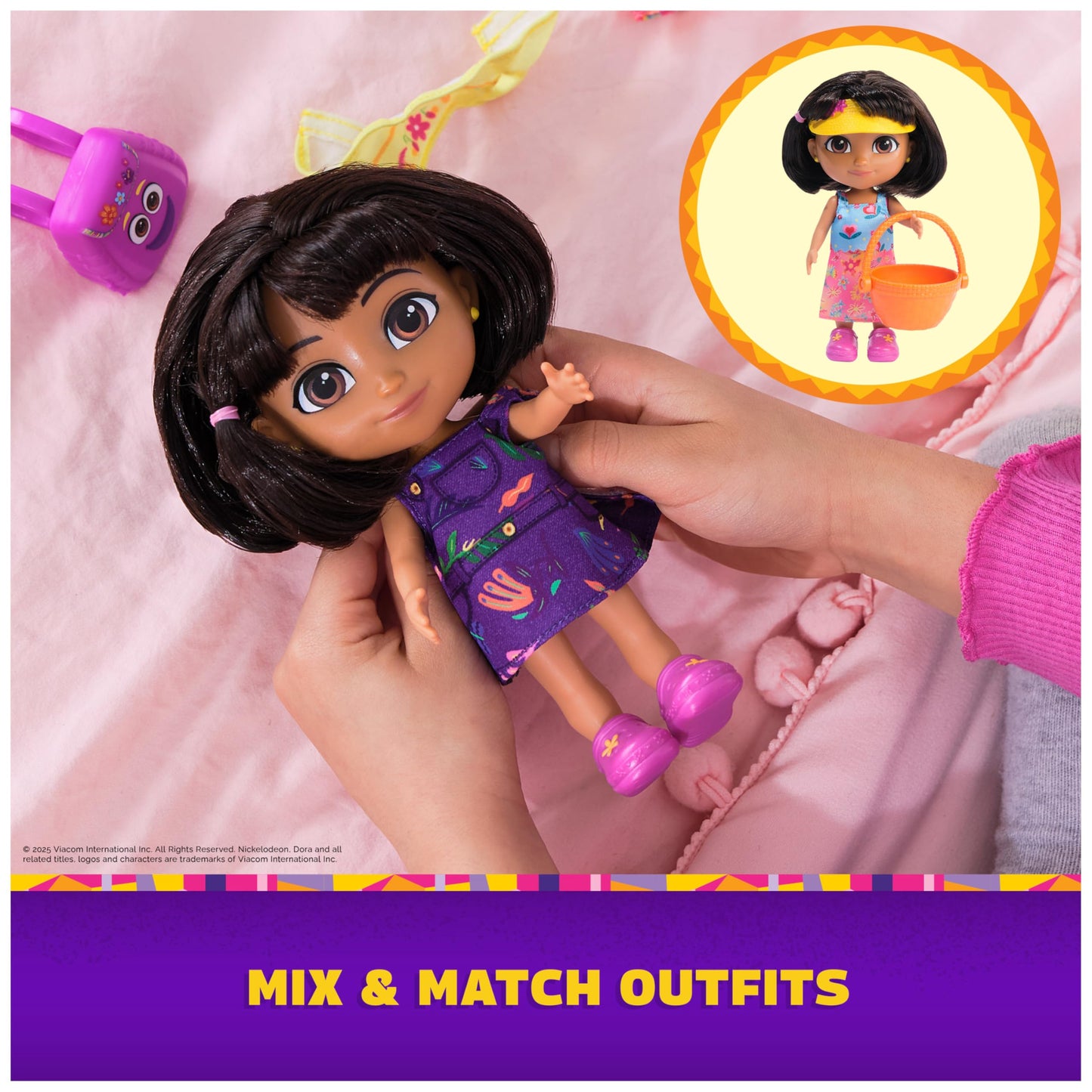 Dora, Dress Up Adventure Dora, 6-inch Doll with Removable Clothes & Accessories, Kids Toys for Girls & Boys Ages 3 and Up