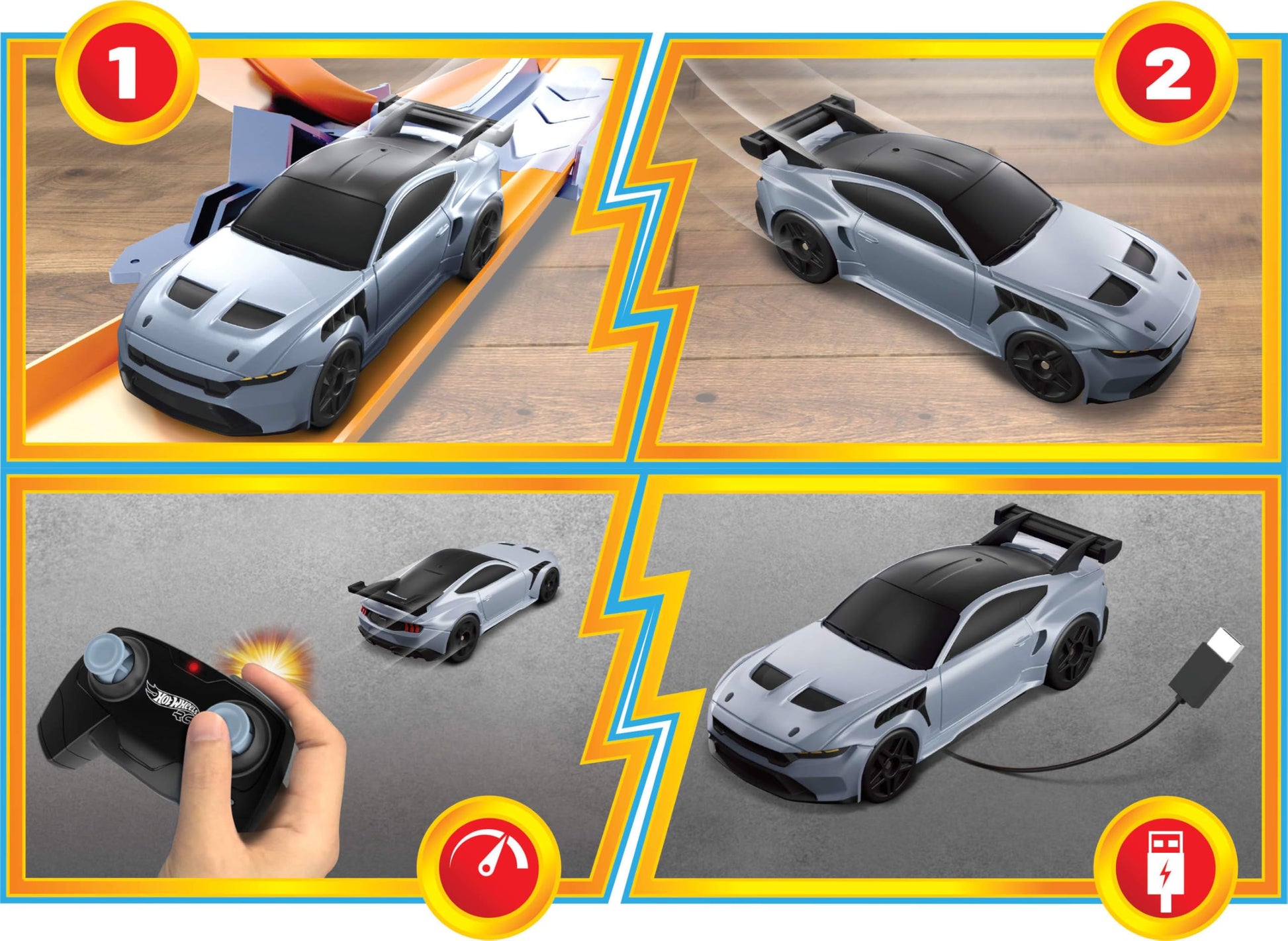 Hot Wheels RC Ford Mustang, Remote-Control Toy Car