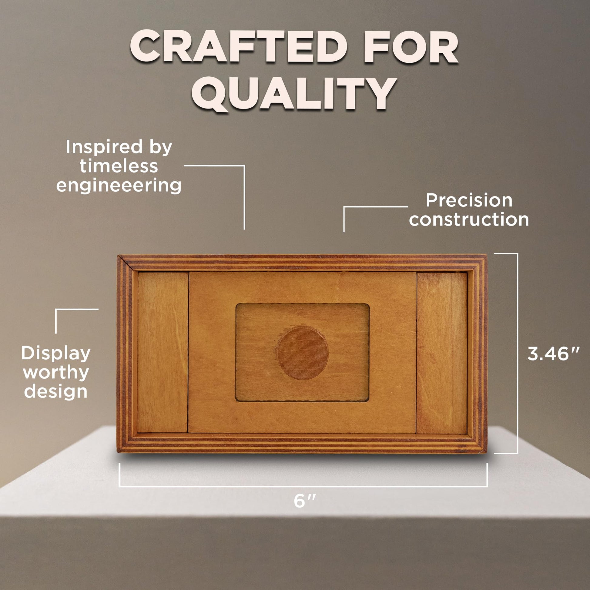 Project Genius True Genius - Pharoah's Tomb Puzzle Box- Gift Box Puzzle, Brain Teaser Box That Holds Gift Cards, Money, Artfully Crafted Wooden