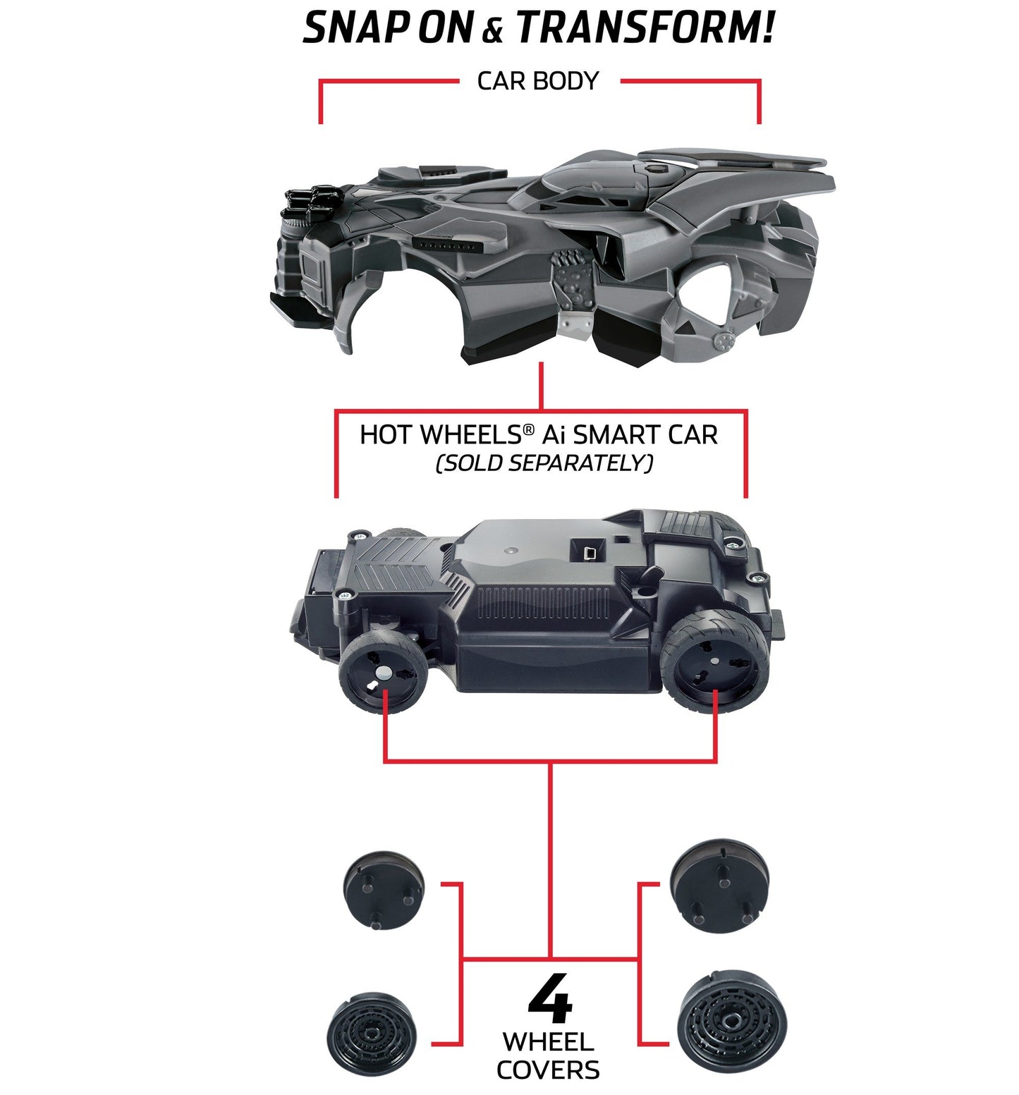 HOT WHEELS Ai BATMOBILE CAR BODY & CARTRIDGE KIT