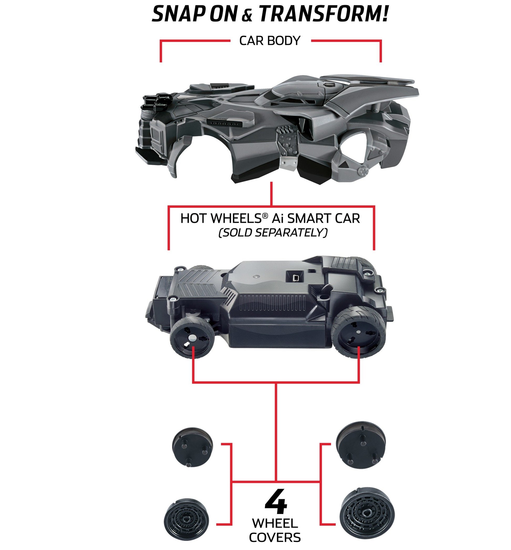 HOT WHEELS Ai BATMOBILE CAR BODY & CARTRIDGE KIT