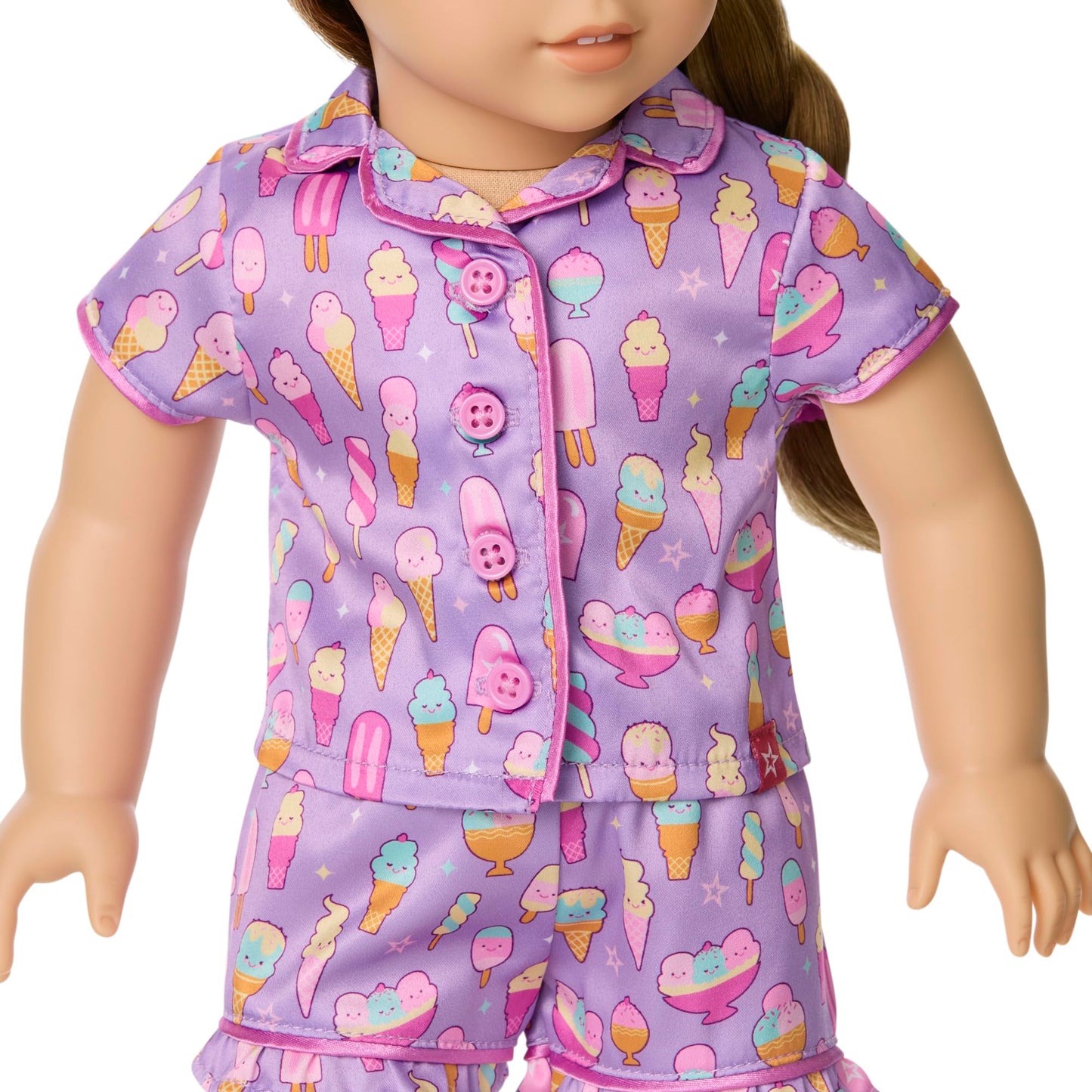 American Girl Truly Me, 18-inch Doll Clothes, Sweet Dreams PJs Outfit, with Satin PJ Top and Shorts, Ages 6+ (Dolls Sold Separately)