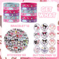 Signreen Kawaii Birthday Party Decorations, Kawaii Birthday Party Supplies Include 12 Bracelets, 12 Button Pins, 50 Stickers, Kawaii Party Favors