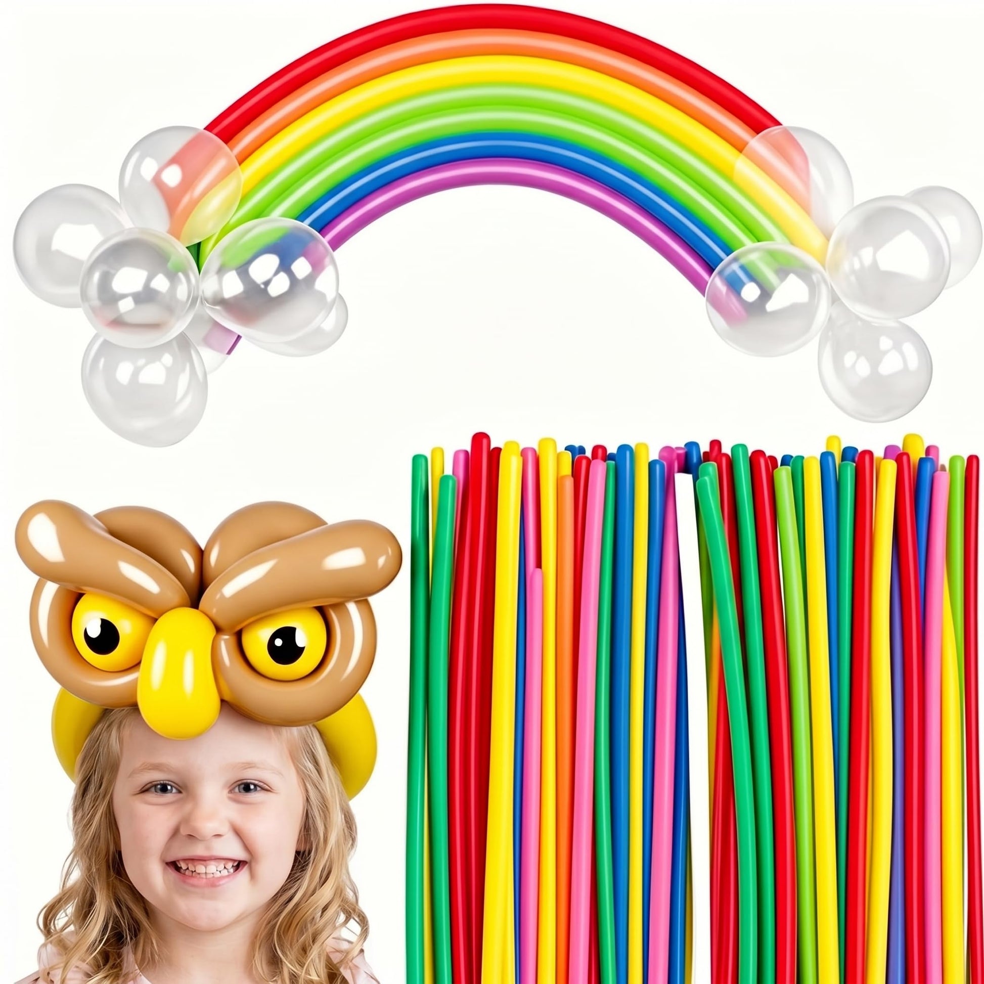 KOOGEL 400 PCS 260 Balloons, Assorted Color Long Skinny Twisting Animal