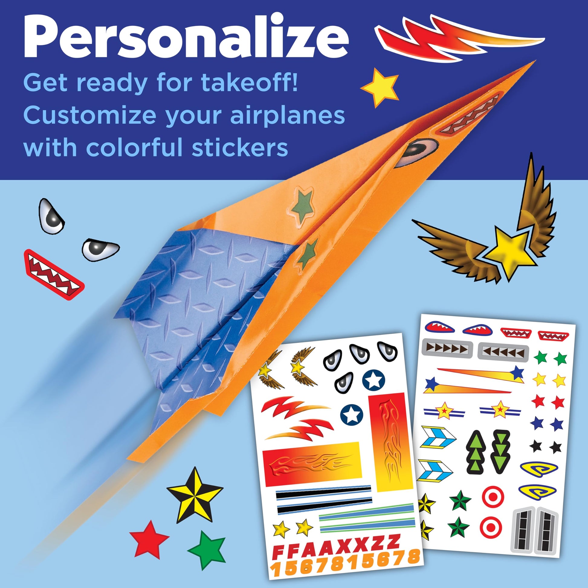 Creativity for Kids Paper Airplane Squadron - Create 20 Paper Airplanes | Fun Summer Crafts | Mini Craft Kit for Boys, Small Gift for Boys, Kids