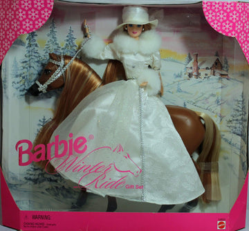 1998 Barbie Winter Ride Gift Set with Horse & Doll