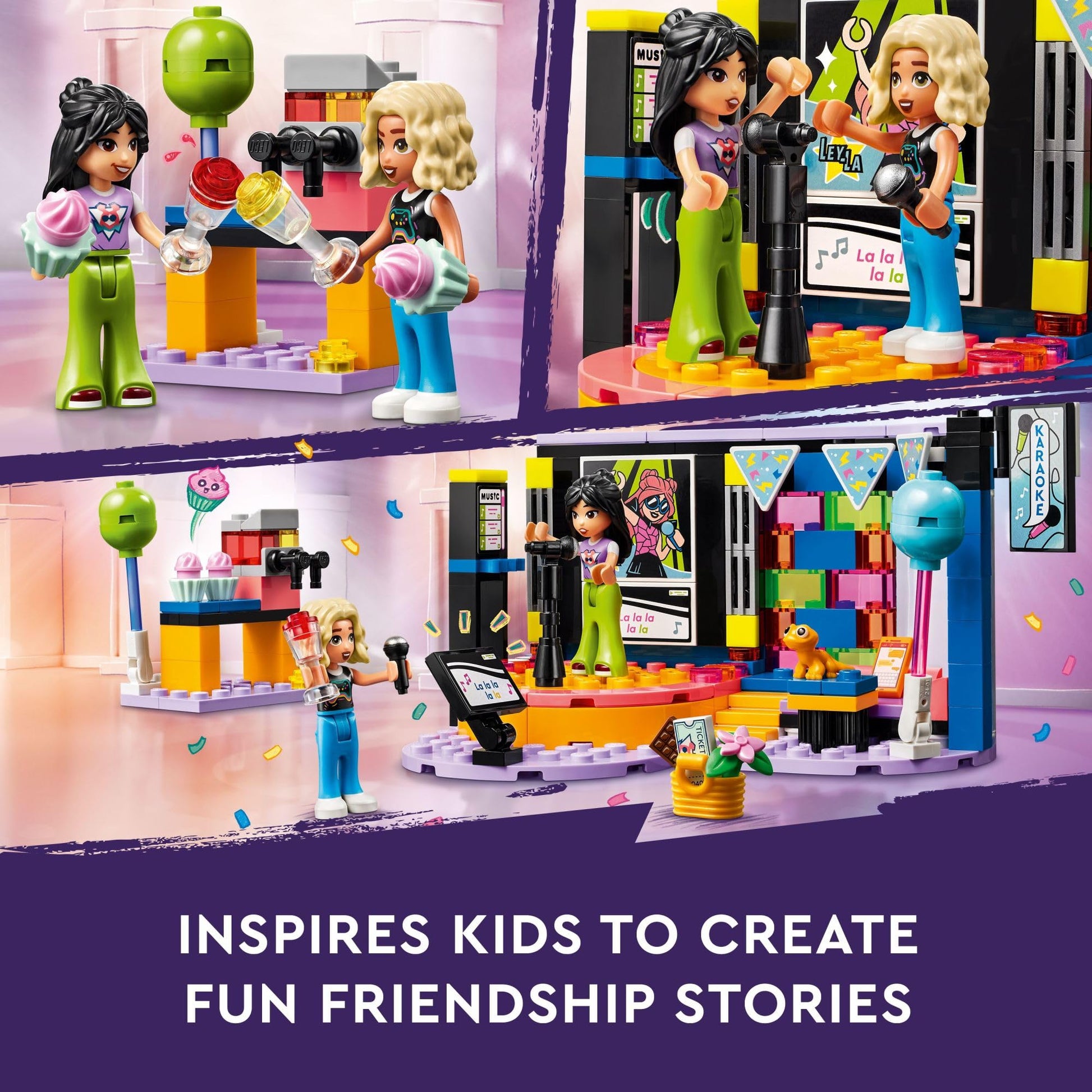 LEGO Friends Karaoke Music Party Set, Pretend Play Toy for Kids, Girls and Boys Ages 6 Years and Up Who Love Singing, Includes Mini-Doll Characters