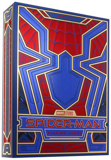 theory11 Spider-Man Playing Cards - Blue Red Gold Web-Suit Poker Deck with Custom Movie Artwork, Magic, Cardistry, Game Night Gift for Marvel Fans