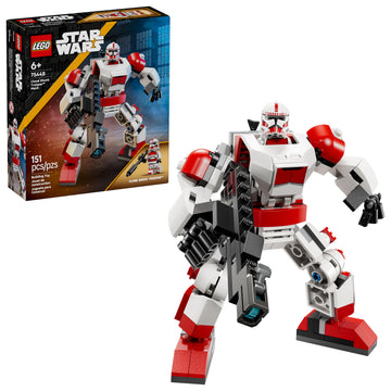 LEGO Star Wars Clone Shock Trooper Mech Building Toy for Boys & Girls - Poseable Star Wars Figure W/Pretend Play Blaster & Stud Shooter for Kids